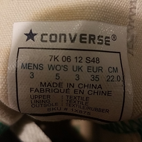 Women Size 5 Kelly Green Converse - Picture 2 of 3
